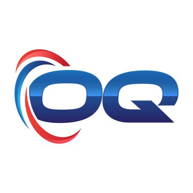 İlk harf logo swoosh kırmızı mavi