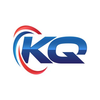 İlk harf logo swoosh kırmızı mavi