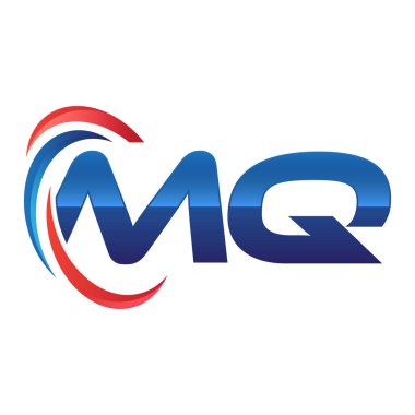 İlk harf logo swoosh kırmızı mavi