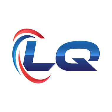 İlk harf logo swoosh kırmızı mavi