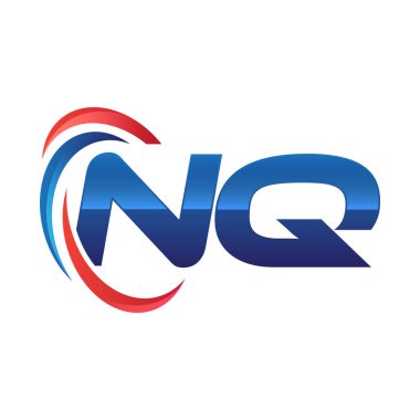 İlk harf logo swoosh kırmızı mavi