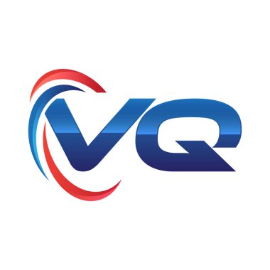 İlk harf logo swoosh kırmızı mavi