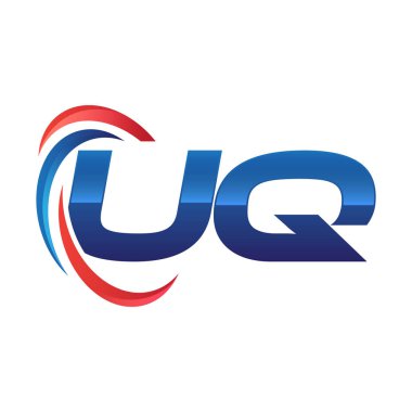 İlk harf logo swoosh kırmızı mavi