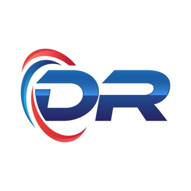 İlk harf logo swoosh kırmızı mavi