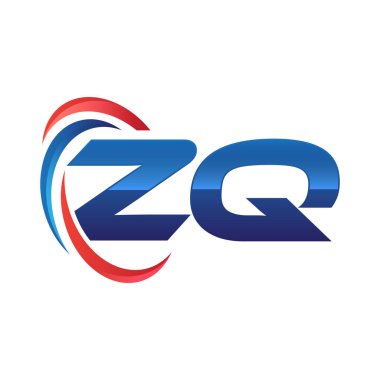 İlk harf logo swoosh kırmızı mavi