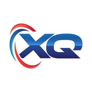 İlk harf logo swoosh kırmızı mavi