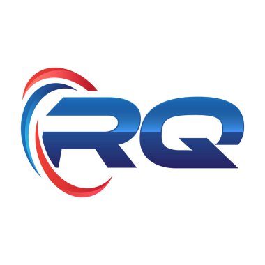 İlk harf logo swoosh kırmızı mavi