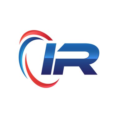 İlk harf logo swoosh kırmızı mavi