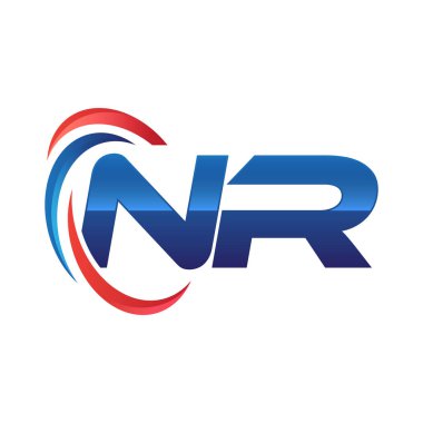 İlk harf logo swoosh kırmızı mavi