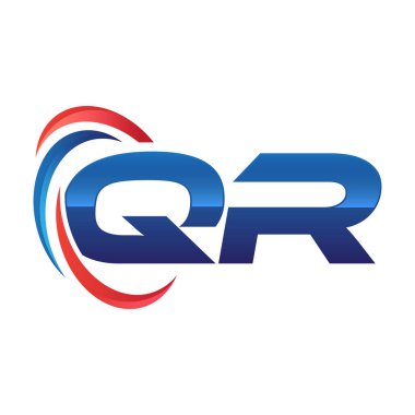 İlk harf logo swoosh kırmızı mavi