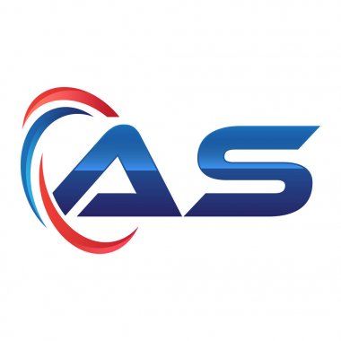 İlk harf logo swoosh kırmızı mavi