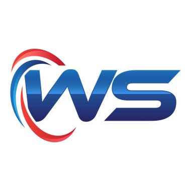 İlk harf logo swoosh kırmızı mavi