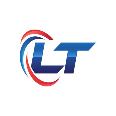 İlk harf logo swoosh kırmızı mavi