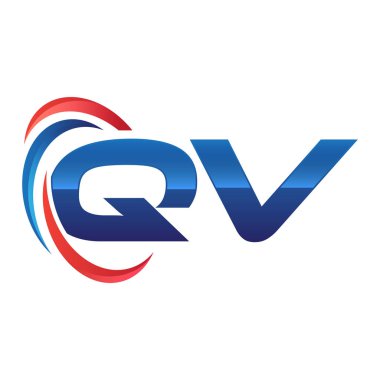 İlk harf logo swoosh kırmızı mavi