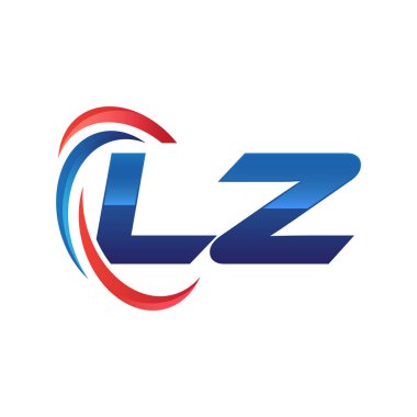 İlk harf logo swoosh kırmızı mavi