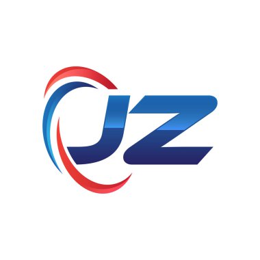 İlk harf logo swoosh kırmızı mavi