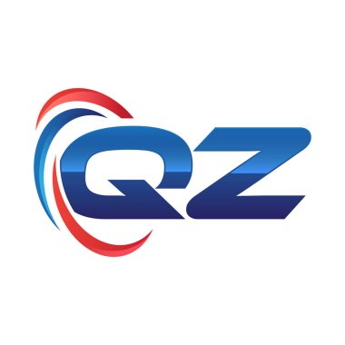 İlk harf logo swoosh kırmızı mavi