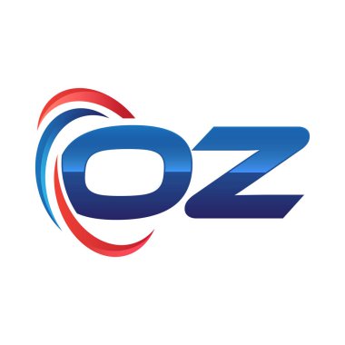 İlk harf logo swoosh kırmızı mavi