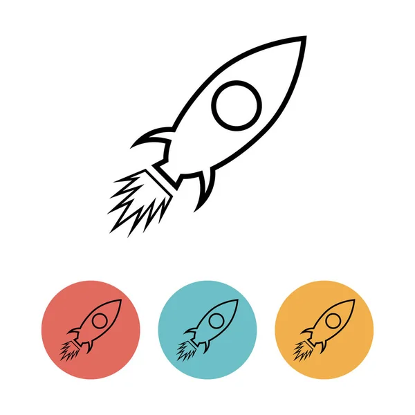 Raket Icon vector eenvoudig modern — Stockvector
