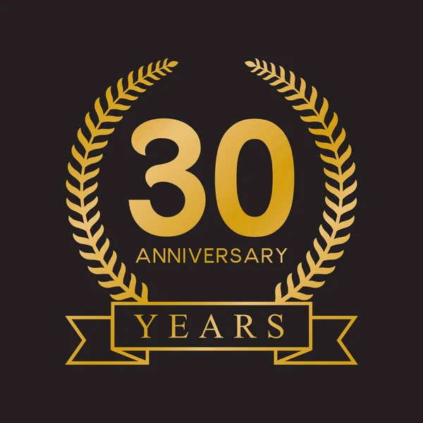 30e verjaardag jaar goud — Stockvector