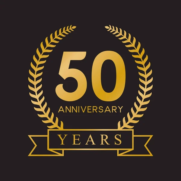 50th anniversary years GOLD — Stock Vector
