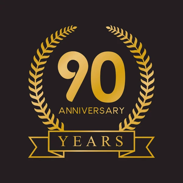 90 let výročí zlato — Stockový vektor