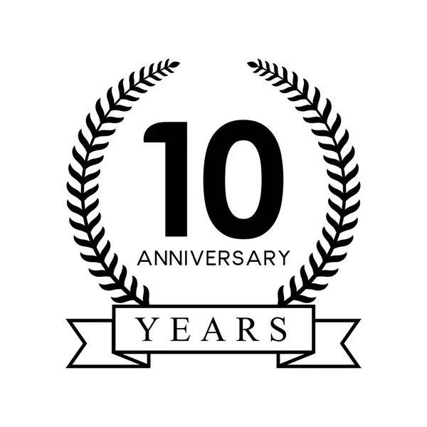 10e jubileum jaar — Stockvector