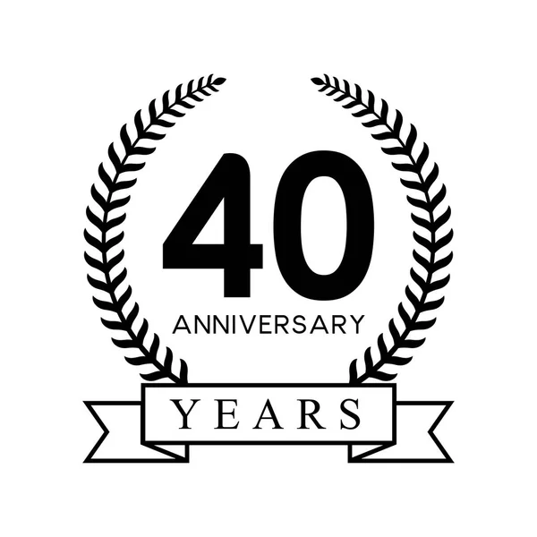 40e verjaardag jaar — Stockvector