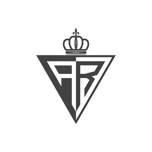 Első Két Levél Fél Logo Háromszög Fekete — Stock Vector