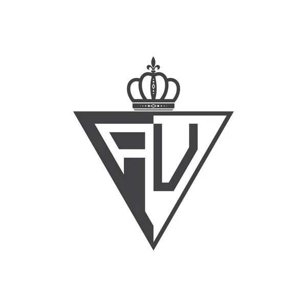 Iniziale Due Lettere Mezzo Logo Triangolo Nero — Vettoriale Stock