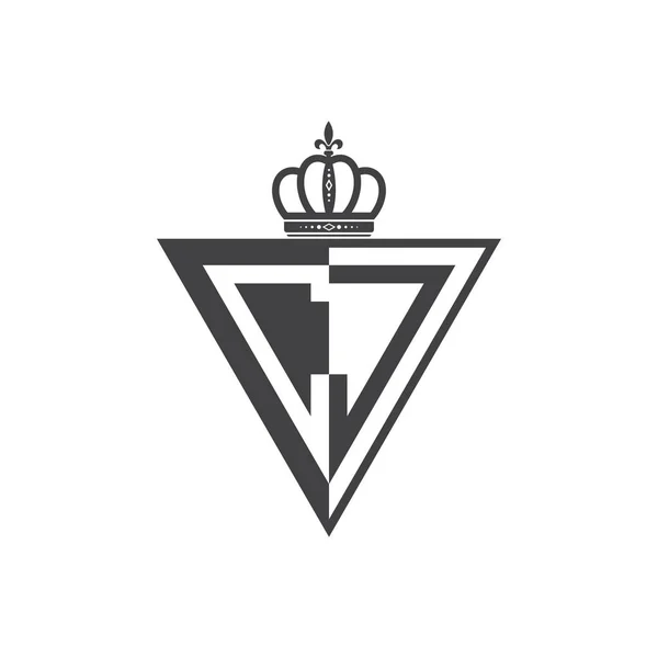 Inicial Dos Letras Medio Logotipo Triángulo Negro — Vector de stock