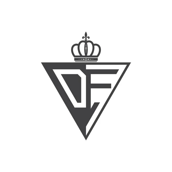 Första Två Brev Halva Logotyp Triangel Svart — Stock vektor