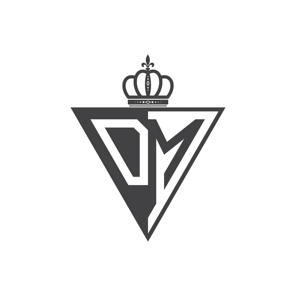 Начальные Две Буквы Половина Треугольника Логотипа Черный — стоковый вектор