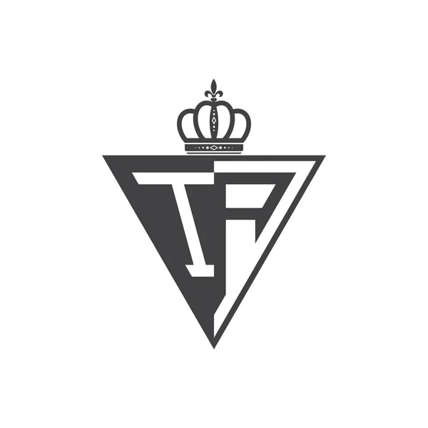 Inicial Duas Letras Metade Logotipo Triângulo Preto — Vetor de Stock