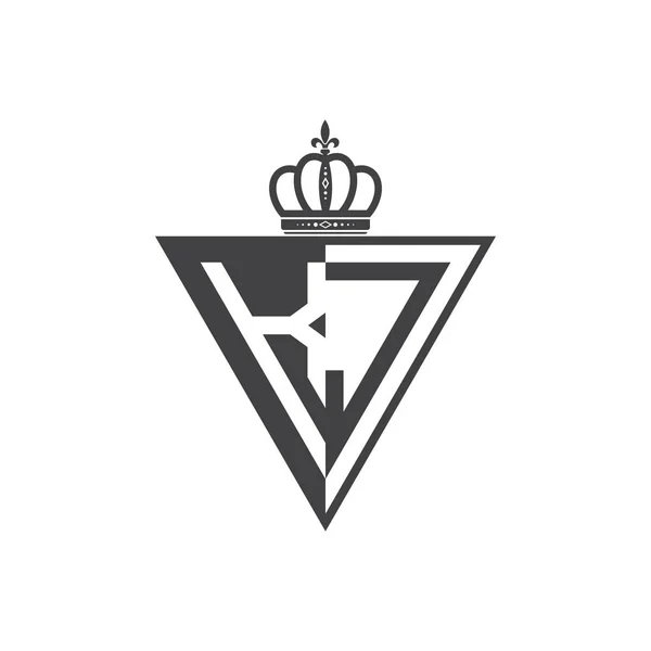 Första Två Brev Halva Logotyp Triangel Svart — Stock vektor