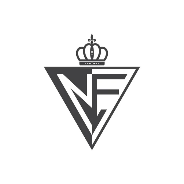 Ilk Iki Yarım Logo Üçgen Siyah Mektup — Stok Vektör