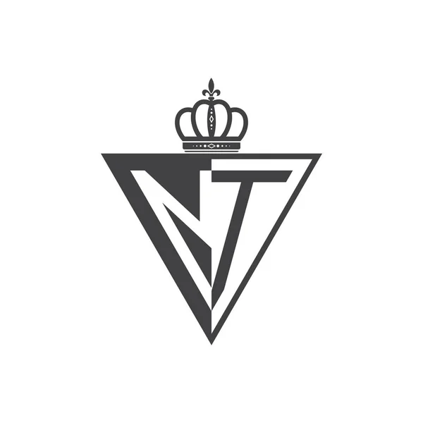 Ilk Iki Yarım Logo Üçgen Siyah Mektup — Stok Vektör