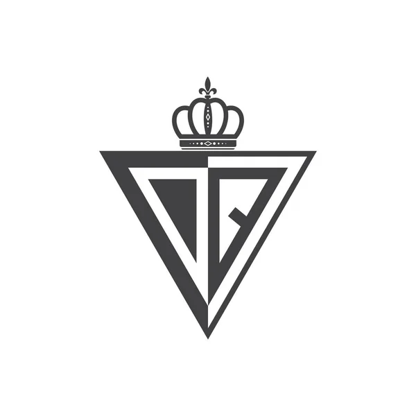 Své První Dvě Písmeno Poloviční Logo Trojúhelník Černý — Stockový vektor