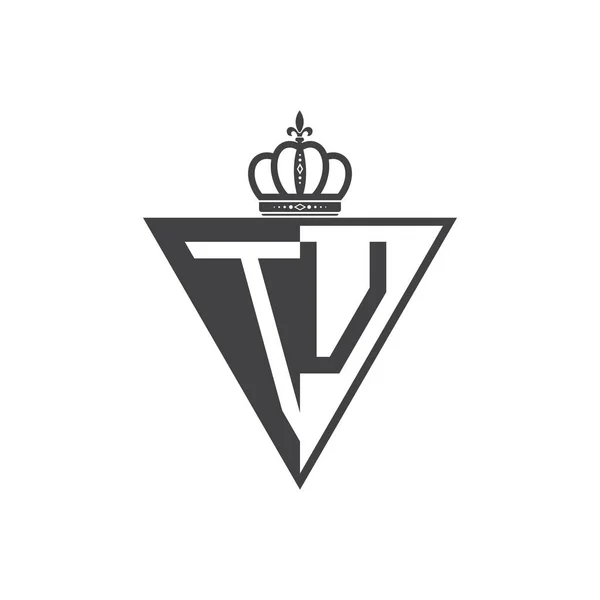 Inicial Duas Letras Metade Logotipo Triângulo Preto — Vetor de Stock