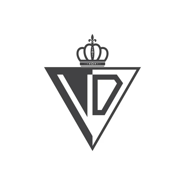 Inicial Duas Letras Metade Logotipo Triângulo Preto — Vetor de Stock