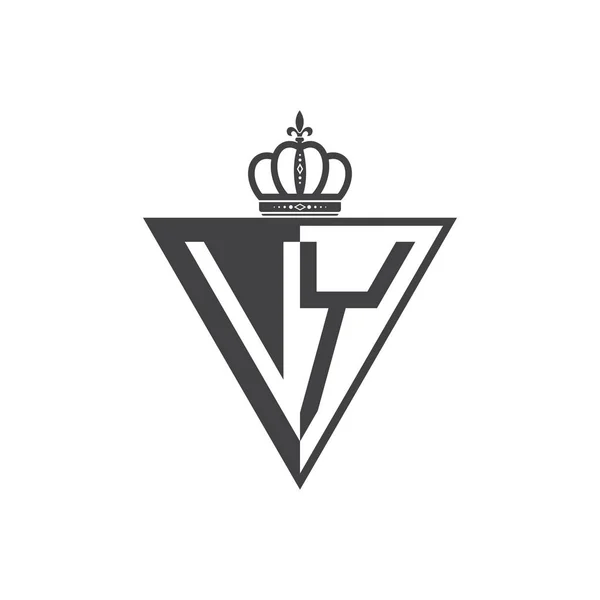 Dwóch Pierwszych List Pół Trójkąta Logo Czarna — Wektor stockowy