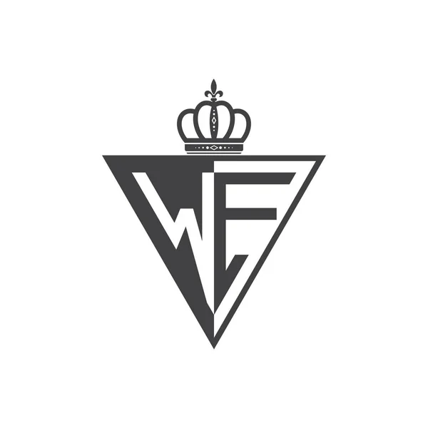 Inicial Dos Letras Medio Logotipo Triángulo Negro — Archivo Imágenes Vectoriales
