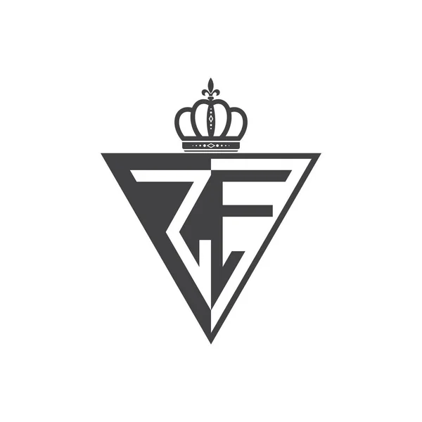 Iniziale Due Lettere Mezzo Logo Triangolo Nero — Vettoriale Stock