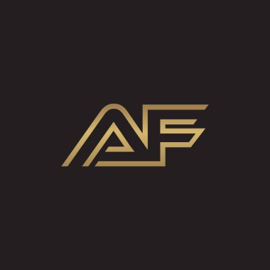 İlk harf logo çizgi benzersiz modern, altın rengi