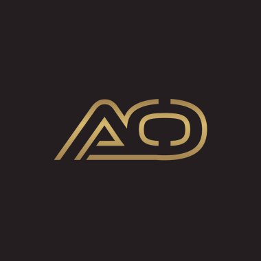 İlk harf logo çizgi benzersiz modern, altın rengi