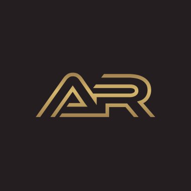 İlk harf logo çizgi benzersiz modern, altın rengi