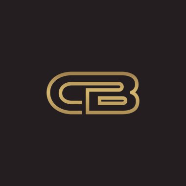 İlk harf logo çizgi benzersiz modern, altın rengi