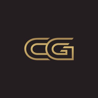 İlk harf logo çizgi benzersiz modern, altın rengi