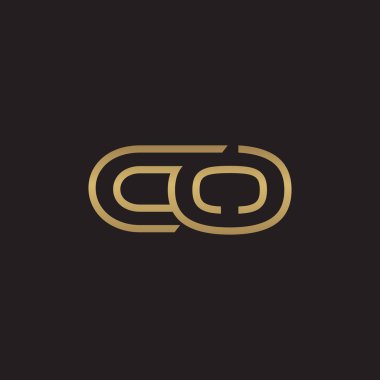 İlk harf logo çizgi benzersiz modern, altın rengi