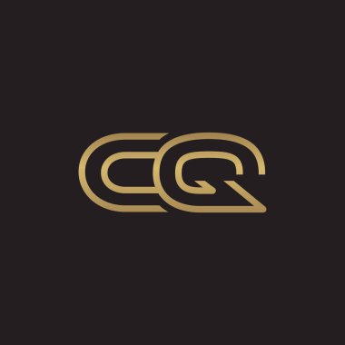 İlk harf logo çizgi benzersiz modern, altın rengi